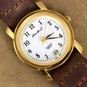 Vintage Gold Tone  Eddie Bauer Date Watch Brown